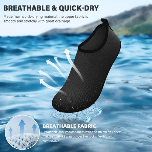 Vista 5 de Zapatos acuáticos para mujeres y hombres, secado rápido, para natación, playa, yoga, ejercicio, alberca, campamento, artículos deportivos