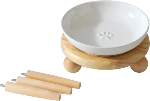 Vista 22 de Havniva Cuencos elevados para gatos, juego de cuencos de comida y agua para Blanco