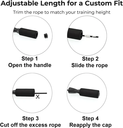 Vista 4 de Cuerda de Saltar para Fitness – Cuerda de Ejercicio de PVC Ajustable con Diseño Sin Enredos y Cómodas Asas de Espuma, Ideal para Cardio