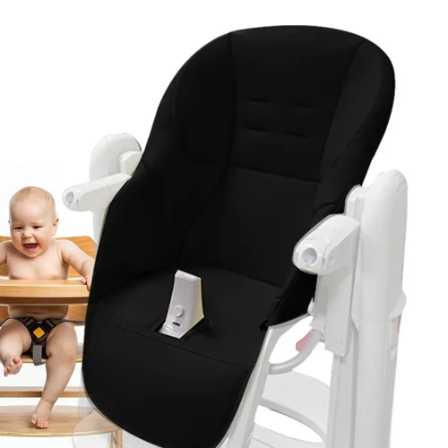 Vista 13 de LAFANDE Fundas para silla alta para bebé, cojín para silla de comedor de bebé, cojín transpirable, piel sintética con asiento acolchado para Peg
