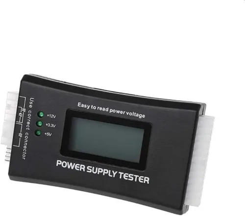 Vista 6 de Fuente de alimentación de la PC de diagnóstico LCD dispositivo de prueba de computadora 20/24 4/6/8 Pin probador de suministro para SATA, IDE, HDD