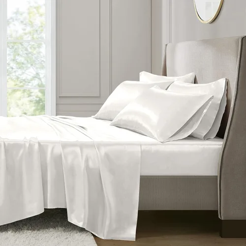 Vista 3 de Tencel - Juego de sábanas de 4 piezas, 100% eucalipto lyocell, más suaves que la seda, sábanas refrescantes y transpirables para personas que