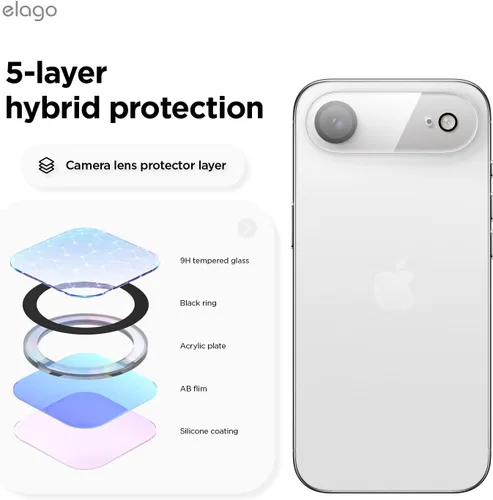 Vista 7 de elago Protector de lente de cámara de vidrio templado compatible con iPhone Air, resistente a los arañazos, antihuellas, fácil instalación