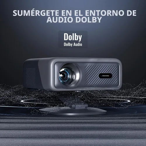 Vista 5 de [Compatible con Netflix y Auto Focus] Proyector Inteligente AuKing con Wifi y Bluetooth, Proyector con Enfoque Automático y Corrección Keystone 4K