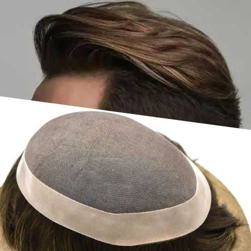 Vista 38 de Toupee - Sistema de cabello para hombre, monofilamento fino duradero, monofilamento europeo de repuesto para hombres, piezas de pelo