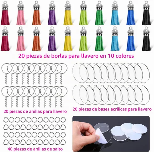 Vista 3 de Llaveros acrílicos en blanco, llavero transparente shynek para vinilo