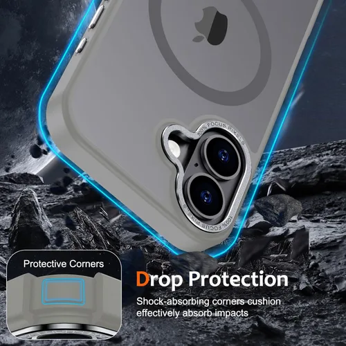 Vista 972 de Anuck - Funda magnética para iPhone 11 compatible con MagSafe, carcasa trasera mate translúcida dura, borde de TPU, delgada, resistente a impactos