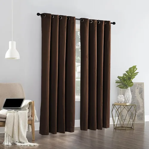 Vista 8 de HESTIN Juego de cortinas opacas de 4 piezas (incluye 2 paneles y 2 alzapaños), cortinas opacas con aislamiento térmico sólido con ojales