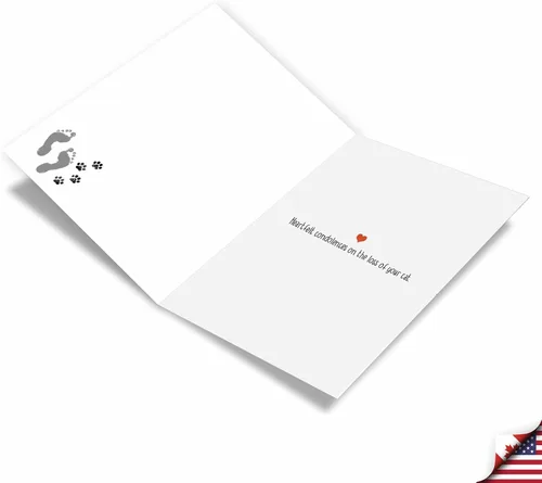 Vista 2 de NobleWorks Tarjeta de felicitación de condolencias para mascotas con sobre de 5 x 7 pulgadas (1 tarjeta) Furever In Our Heart - Cat C10066BPSG
