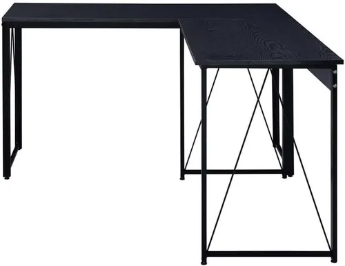 Vista 6 de Acme Zaidin - Escritorio rectangular de madera con base de trineo de metal, color negro