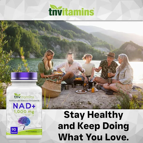 Vista 6 de tnvitamins Suplemento NAD+ de 1,000 mg por porción - 90 unidades Cápsulas NAD de alta potencia Dinucleótido de adenina de nicotinamida Apoyo