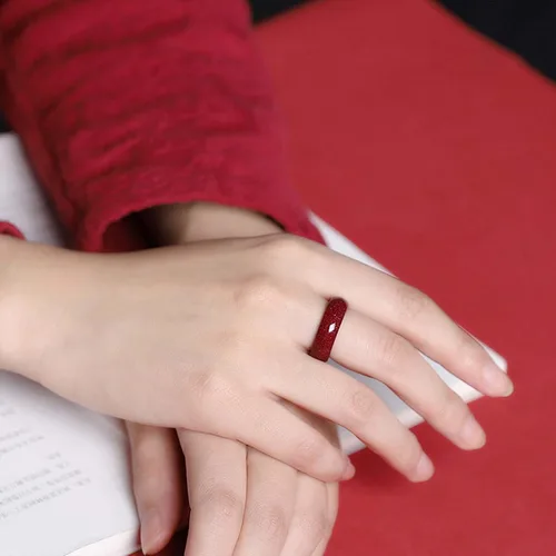 Vista 7 de HETICA Anillo de cinabrio de Feng Shui, anillo de cinabrio que atrae riqueza Feng Shui para hombres y mujeres, riqueza y protección, amuleto