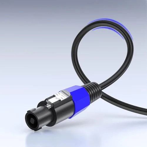 Vista 5 de Paquete de 2 cables de altavoz Speakon de 3 pies a macho de 1/4 pulgadas, cable profesional resistente de calibre 12, cable de conexión de 0.250 in