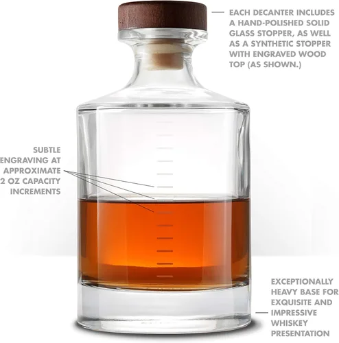 Vista 4 de Whisky Infinity Decanter - Botella de whisky y licor de vidrio Cairn Craft y tapón (capacidad de 1 litro con marcas de 2 onzas)