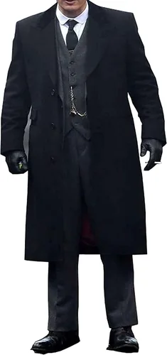 Vista 2 de Peaky Blinders Thomas Shelby - Gabardina larga de lana negra para hombre Negro - Lana