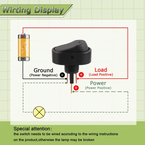 Vista 6 de Interruptor basculante LED impermeable de 12 V 30 A SPST de 3 pines y 2 posiciones para automóvil, camión, RV, motocicleta, barco, control marino