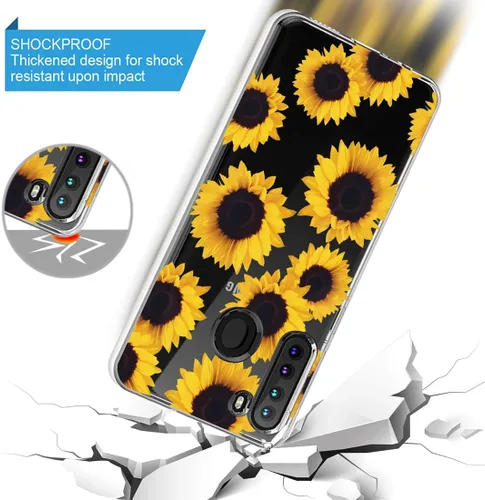 Vista 7 de Funda para Galaxy A21, Samsung A21 para niñas y mujeres, a prueba de golpes, transparente, suave, flexible, TPU delgada, funda protectora