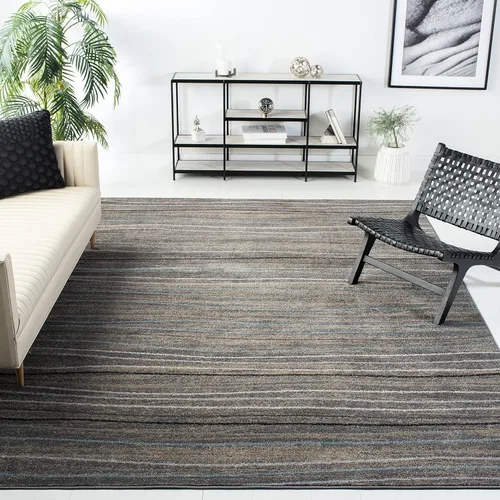 Vista 9 de SAFAVIEH Amsterdam Collection AMS111A - Alfombra para pasillo, 2 pies 3 pulgadas x 8 pies, color crema y beige, diseño moderno de ondas a rayas,
