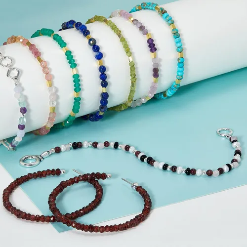 Vista 6 de Silpada Pulsera de amatista, jade y cuarzo rosa en plata de ley, 7.5 pulgadas, amatista jade