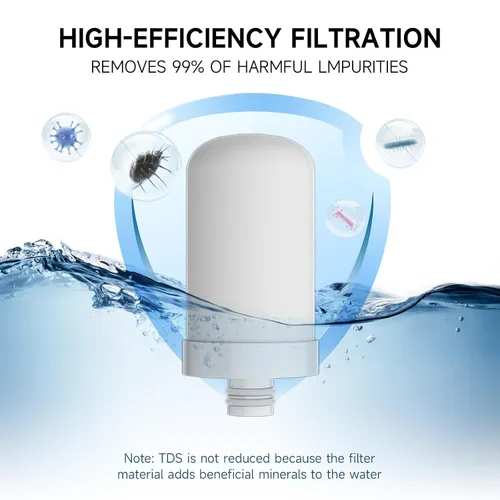 Vista 6 de Filtro de agua para grifo de fregadero, purificador de agua de acero inoxidable para fregadero de cocina, reduce PFAS, plomo, cloro