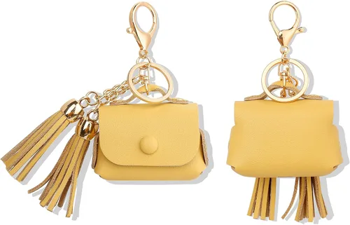 Vista 13 de MODOS LOGICOS Funda De Carga De Cuero Genuino Para Apple AirPods Pro - Beige Con Borlas