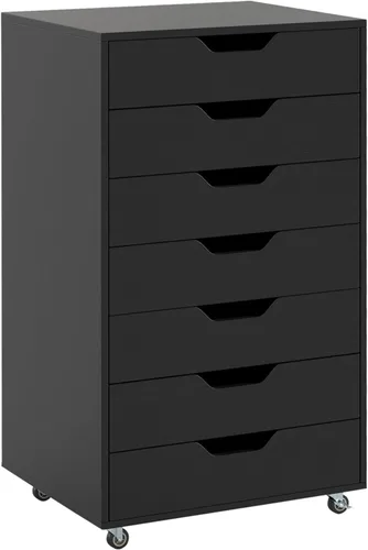 Vista 9 de Archivador de 7 cajones, carrito de almacenamiento vertical de 34.5 pulgadas, organizador de oficina debajo del escritorio, soporte de impresora