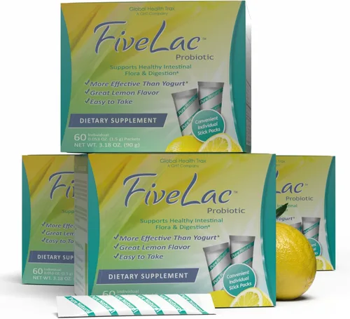 Vista 13 de Global Health Trax GHT - Mezcla de bebida en polvo probiótica de limón FiveLac, probióticos para mujeres, hombres y niños, apoyo y eliminación