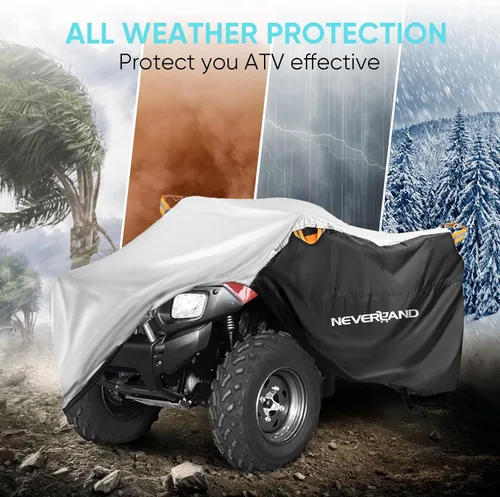 Vista 8 de NEVERLAND Cubierta para ATV impermeable, resistente, XL, cubierta universal cuádruple, cubierta de almacenamiento al aire libre, cubierta de lluvia
