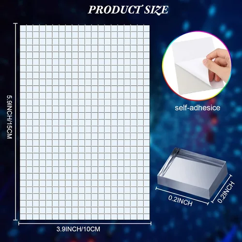 Vista 2 de Azulejos de mosaico autoadhesivos para proyectos de manualidades, 0.197 x 0.197 in (plata, 14400 piezas)