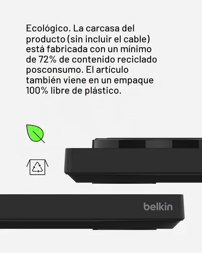 Vista 7 de Belkin BoostCharge Pro - Estación de carga inalámbrica 2 en 1 con MagSafe de 15 W, cargador de carga rápida compatible con iPhone 15, 14, 13 y 12