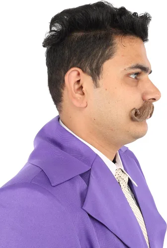Vista 5 de Cabello humano para hombre, bigote, cosplay, pelo facial Marrón
