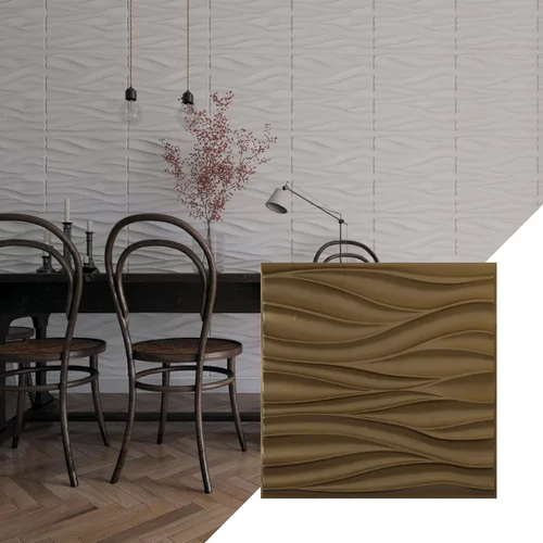 Vista 27 de Ekena Millwork 19 5/8 pulgadas de ancho x 19 5/8 pulgadas de alto, ondulado EnduraWall decorativo 3D, cobre envejecido (cubre 2.67 pies cuadrados).