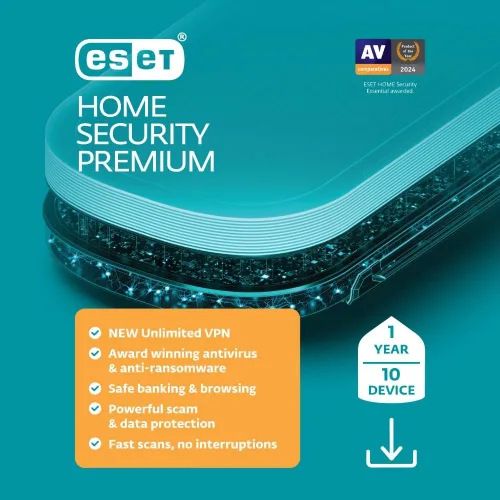 Vista 11 de ESET Home Security Premium Antivirus 2025 Edition 1 Device 1 Year Unlimited VPN Privacy Protection Ransomware Anti-Theft Digital