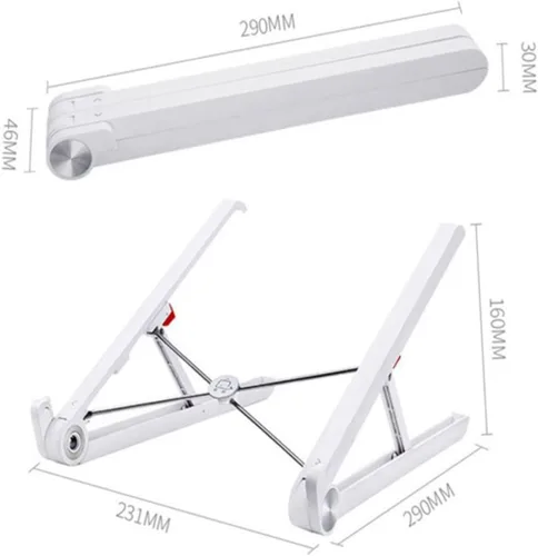 Vista 7 de Soporte plegable portátil para portátil, estante de enfriamiento ligero para computadora portátil para escritorio para oficina en casa y uso