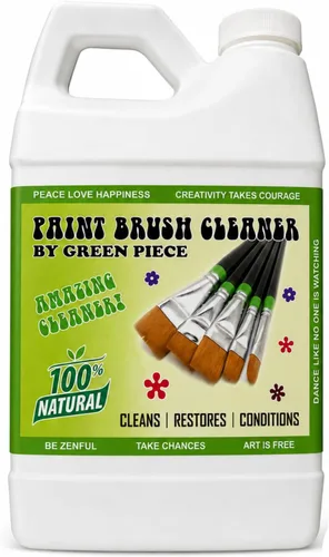 Vista 7 de Green Piece® Paint Brush Cleaner & Restorer – 100% Natural, Non-Toxic Formula – Made in USA – Cleans Wet or Dry Paint – Safe for Hands – Works on