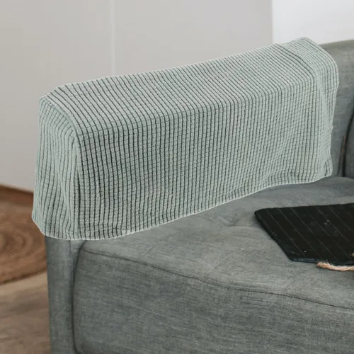 Vista 6 de FOMIYES 2 fundas para reposabrazos de sofá, protectores elásticos para sillas, reclinables, perros y gatos