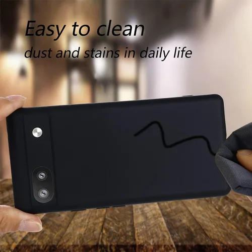 Vista 5 de HXY - Funda diseñada para Google Pixel 6A 5G 2022, funda delgada de silicona líquida a prueba de golpes con correa para la muñeca, funda protectora