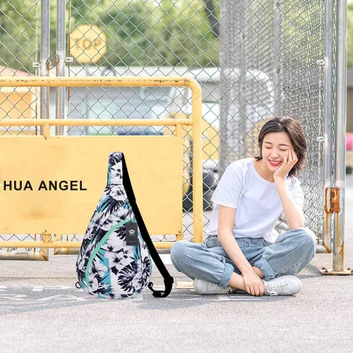 Vista 7 de HUA ANGEL Bolso bandolera para hombres y mujeres, mochila casual para viajes, senderismo, gimnasio