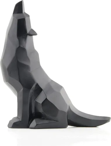 Vista 7 de Figura de lobo aullando negro para decoración del hogar, 5.8 pulgadas de alto