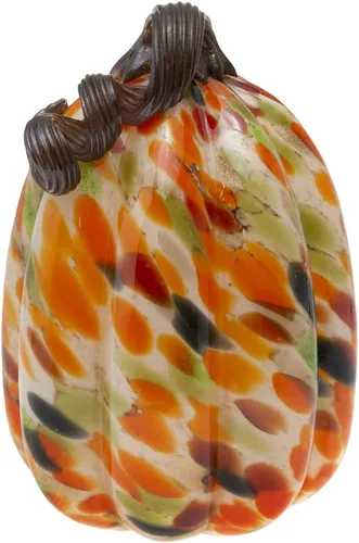 Vista 12 de Boston International Calabaza de cristal para otoño, cosecha, Acción de Gracias, decoración de mesa de vidrio soplado a mano, pequeño, remolino