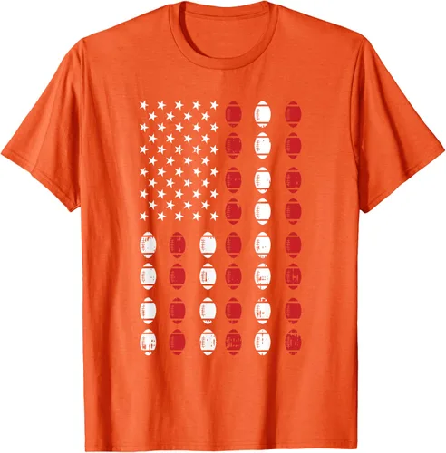 Vista 52 de Camiseta patriótica de jugador atleta del 4 de julio de fútbol americano, Negro