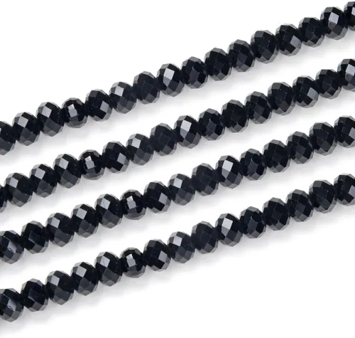 Vista 36 de 500 piezas de cuentas de cristal checo facetadas rondelle de 4 mm, pequeñas y diminutas, espaciadoras a granel, color amatista púrpura para hacer