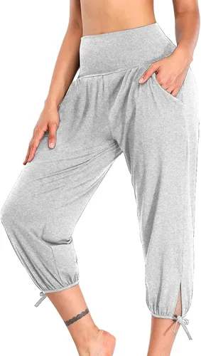Vista 13 de Pantalones capri para mujer, estilo casual, de verano, elásticos, de cintura alta, pantalones de yoga, ajuste atlético, pantalones deportivos