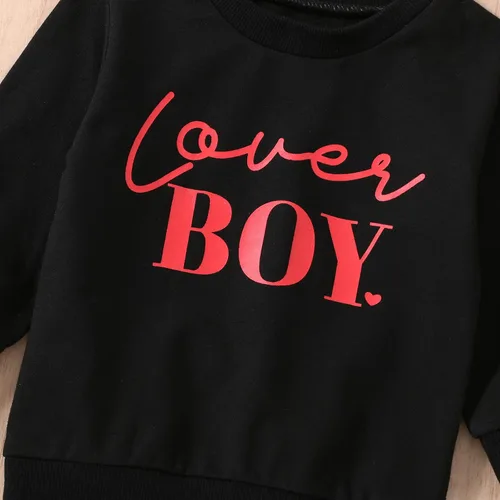 Vista 5 de Sudadera con cuello redondo para el día de San Valentín para bebé, niña, niño, para el día de San Valentín