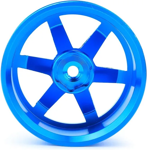 Vista 7 de Buje de rueda de metal, 4 unidades, aleación de aluminio, compatible con auto universal 1/10 Flat Running Drift RC (azul)