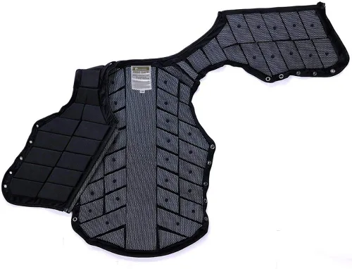 Vista 2 de Chaleco ecuestre de seguridad profesional EVA acolchado equitación chaleco unisex negro cremallera protector engranaje chaleco