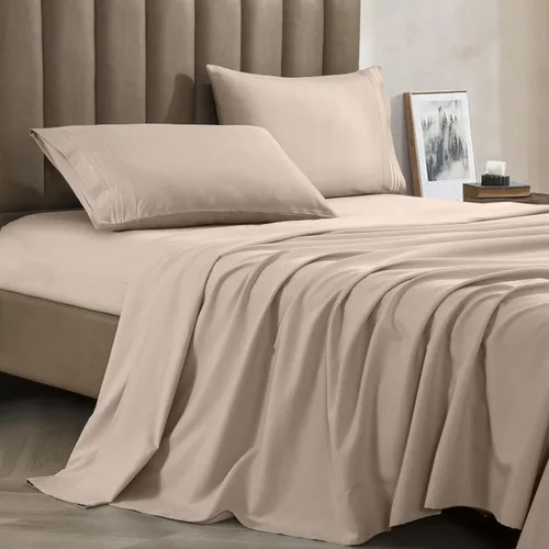 Vista 19 de CELINE LINEN Juego de sábanas de microfibra de 4 piezas prémium de calidad hotelera 1800, resistente a las arrugas - Ropa de cama de lujo ultra