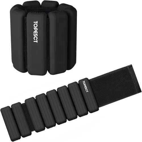 Vista 11 de TOPESCT Juego de 2 pesas ajustables para muñeca y tobillo (1 libra cada una), para yoga, danza, barras, pilates, cardio, aeróbicos, caminar Verde