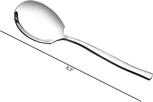 Vista 2 de Juego de 6 cucharas de servir de acero inoxidable, cuchara grande para servir bufé