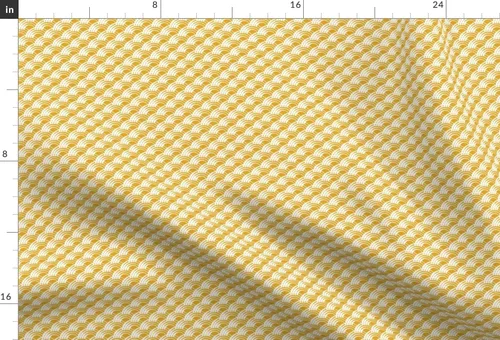 Vista 3 de Spoonflower Tela - Ondas mínimas geométricas doradas retro abstracto amarillo verano Ditsy pequeño impreso en tela de gasa Fat Quarter - Costura